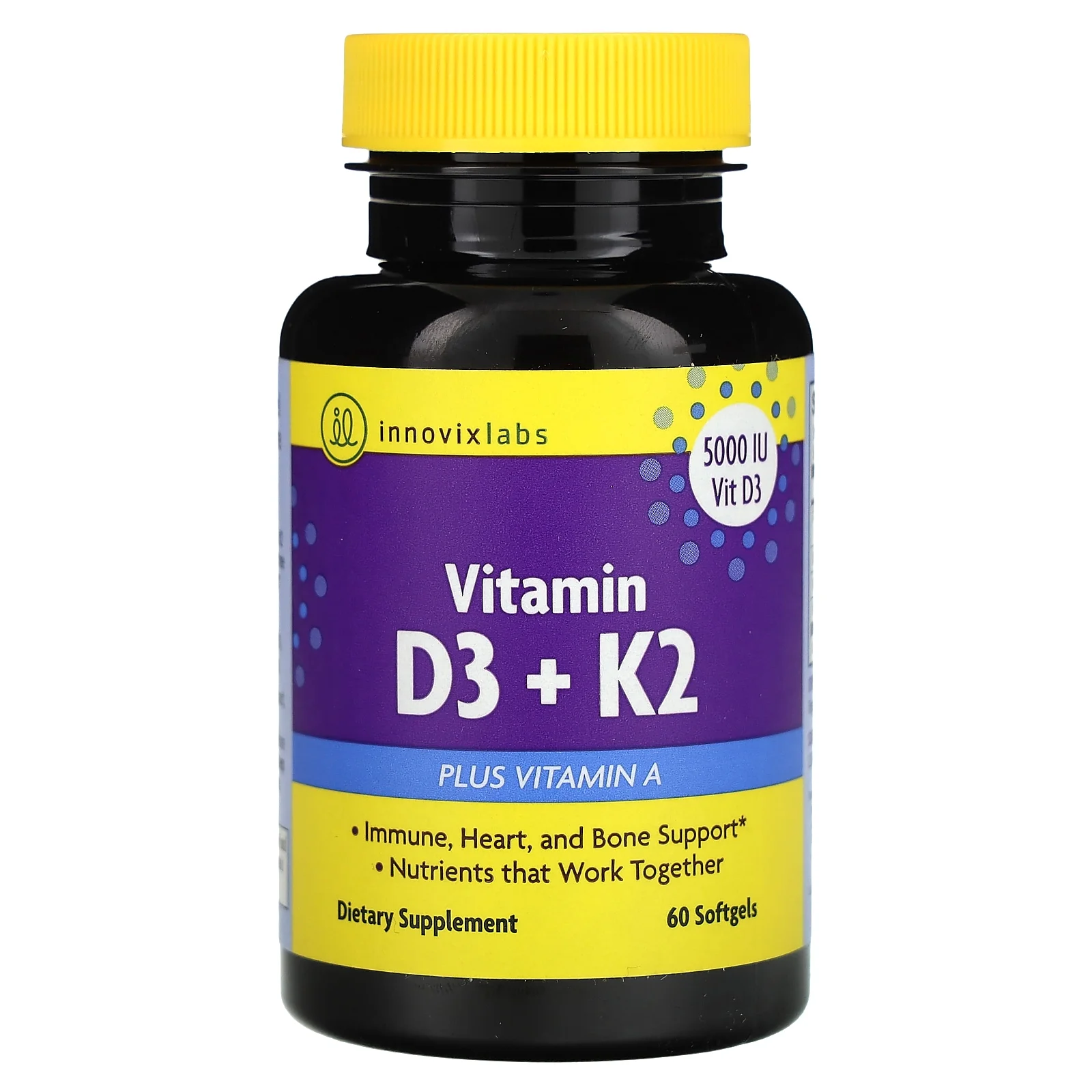 InnovixLabs Vitamin D3 + K2, 60 Softgels