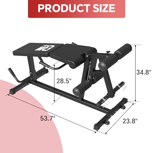 Leg Extension and Leg Curl Machine,Seated Leg Extension and Lying Curl Machine for Home Gym,Leg Press Bench Fit for Both 1'' and 2'' Weight Plates