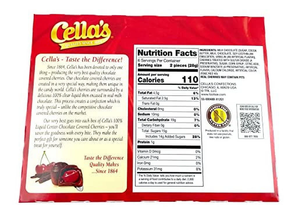 Cella's Milk Chocolate Covered Cherries, 6 oz Packages in a BlackTie Box (Pack of 2)