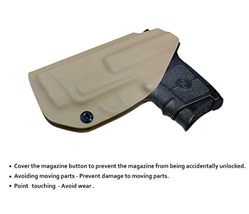Bodyguard 380 Holster IWB Kydex Holster Custom Fit: Smith & Wesson M&P Bodyguard 380 / Bodyguard 380 with Integrated Laser Pistol - Inside Waistband Concealed Carry - Adj. Cant Retention - Cover Mag-Button - No Wear - No Jitter