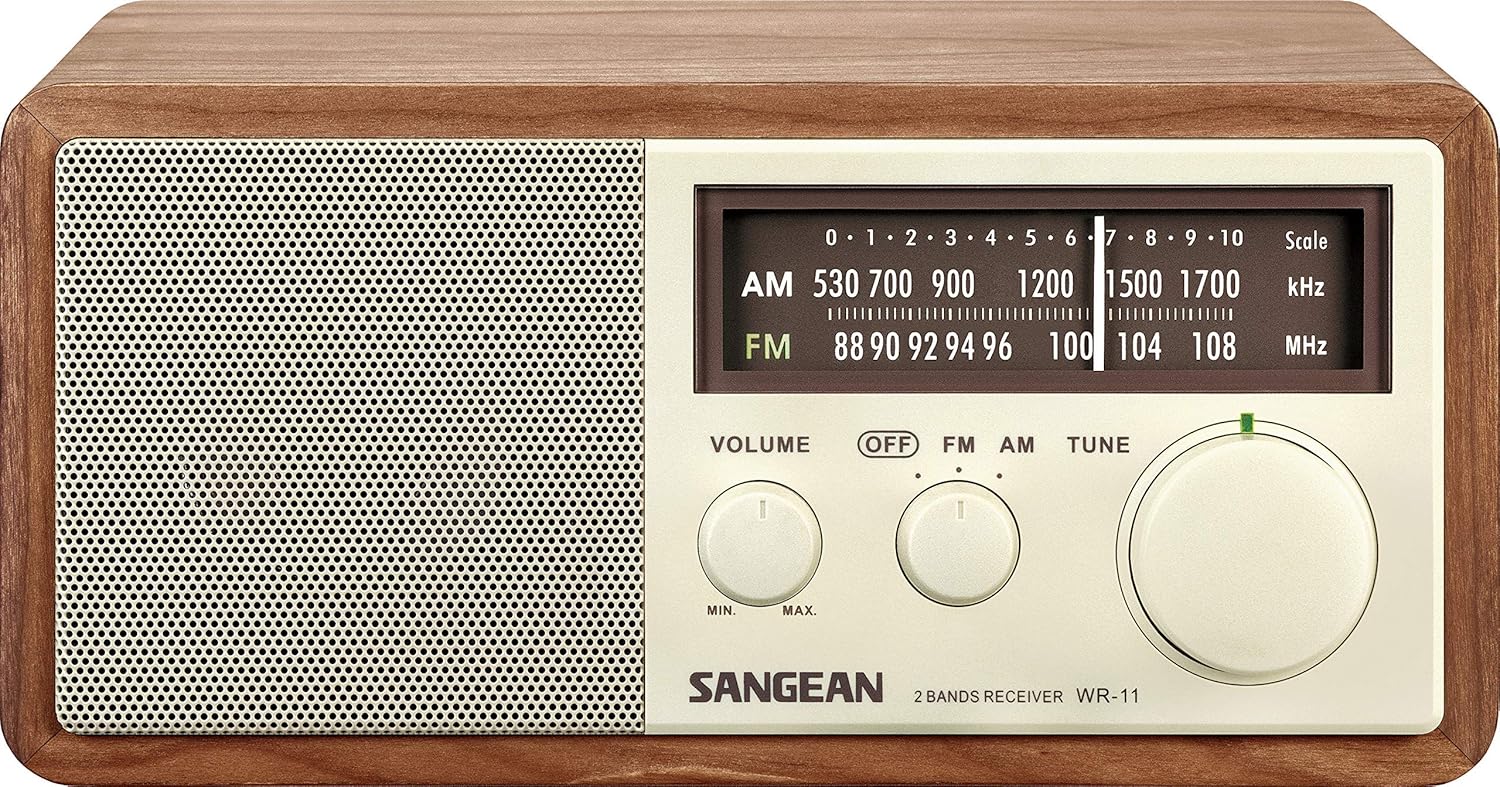 Sangean WR-11 Wood Cabinet AM/FM Table Top Analog Radio Wooden