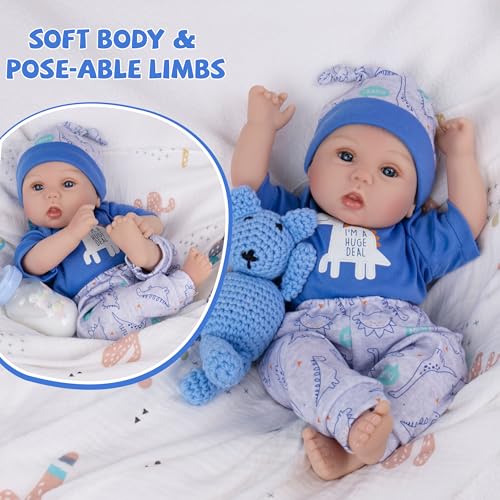 Milidool Reborn Baby Dolls Lifelike Girl Doll 22 inch Realistic Newborn Baby Doll Real Looking Silicone Baby Dolls Girl with Feeding Bunny Toy Gift Set for Kids 3+