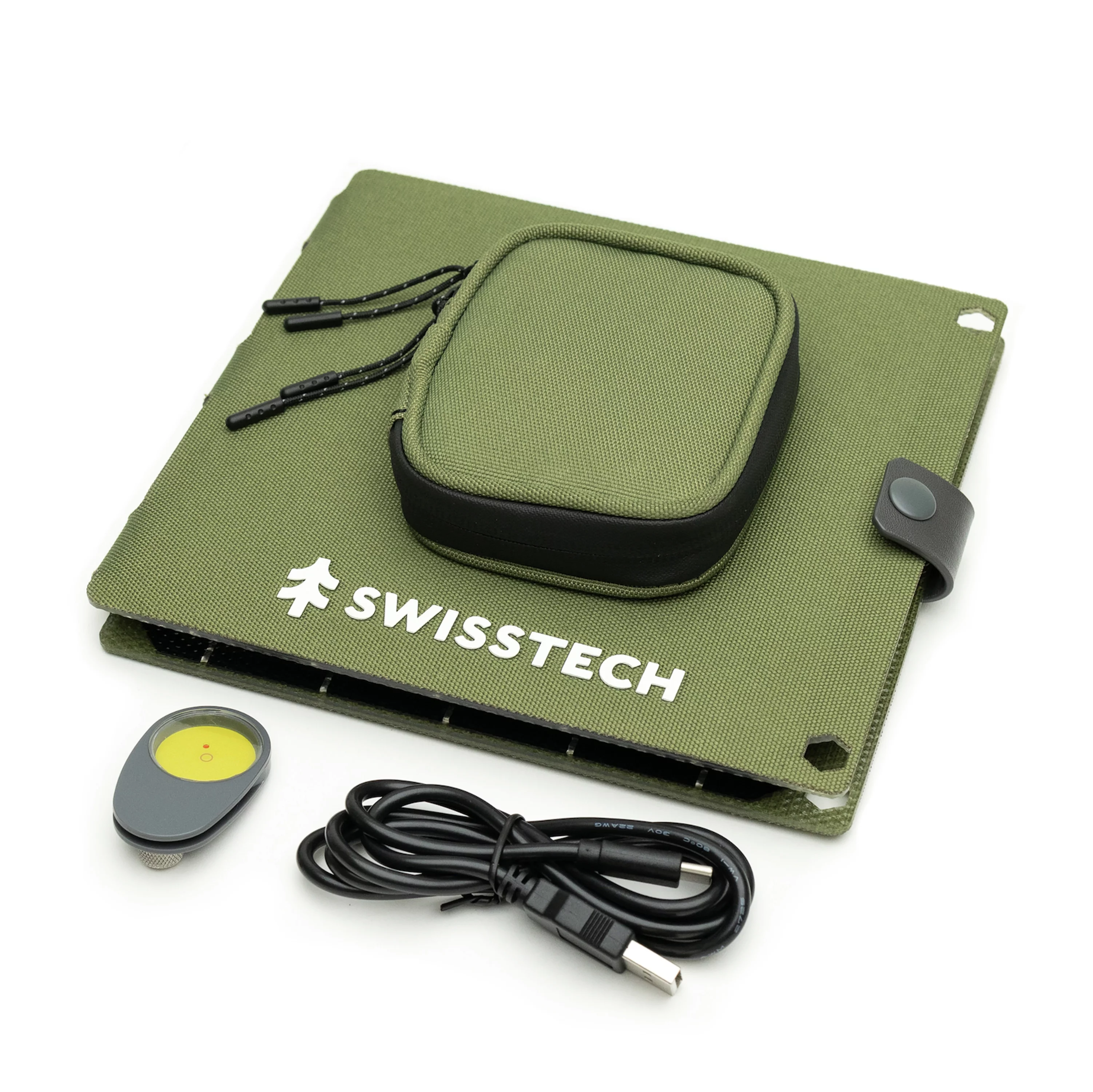 Swiss Tech 10W Foldable Solar Panel, USB-A and USB-C, Phone Charger, Waterproof, Emergency, Solar Panel Only