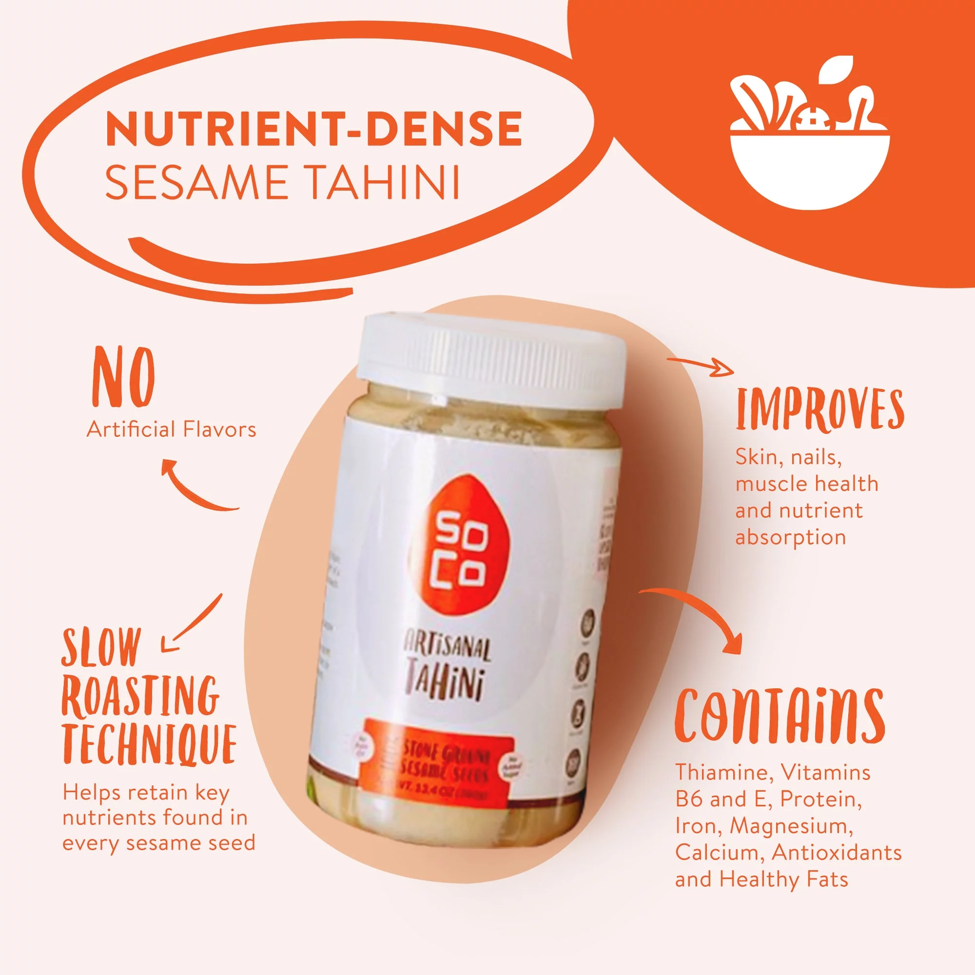Soco: Tahini Artisanal, 13.4 Oz Pack Of 6