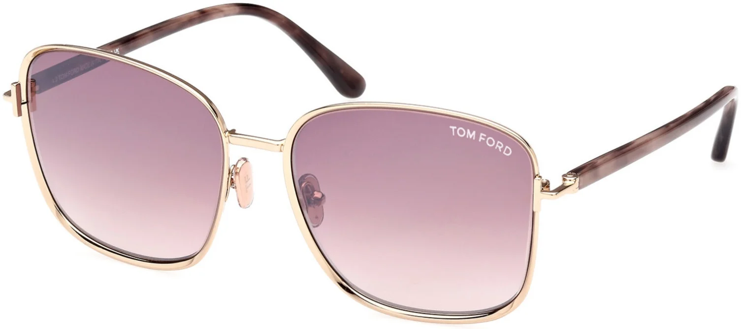 Tom Ford FT1029 28Z Metal Shiny Rose Gold Gradient 57 mm Women's Sunglasses