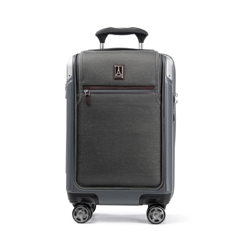 Travelpro Platinum Elite Hardside Expandable Carry on Luggage, 8 Wheel Spinner, TSA Lock, Hard Shell Polycarbonate Suitcase, Metallic Sand, Compact Carry on 20-Inch