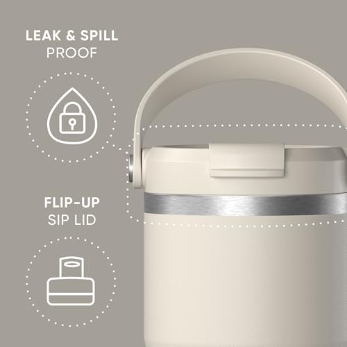 Hydrapeak Nomad 24 oz Tumbler with Handle and Straw Lid, Leakproof, Double Insulated, 24oz Cup Stainless Steel (Blush)