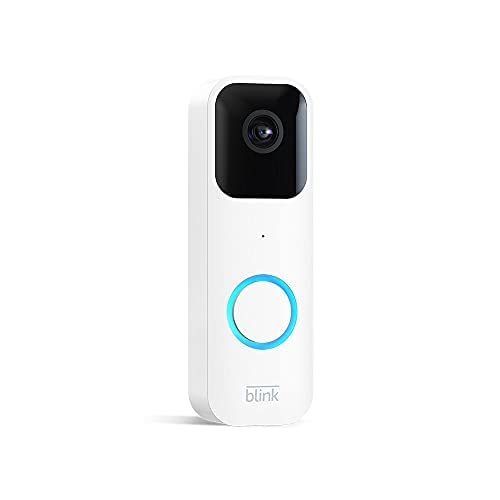Like-New Blink Video Doorbell (newest model), Two-way audio, HD video, motion and chime app alerts and Alexa enabled — wired or wire-free (Black)