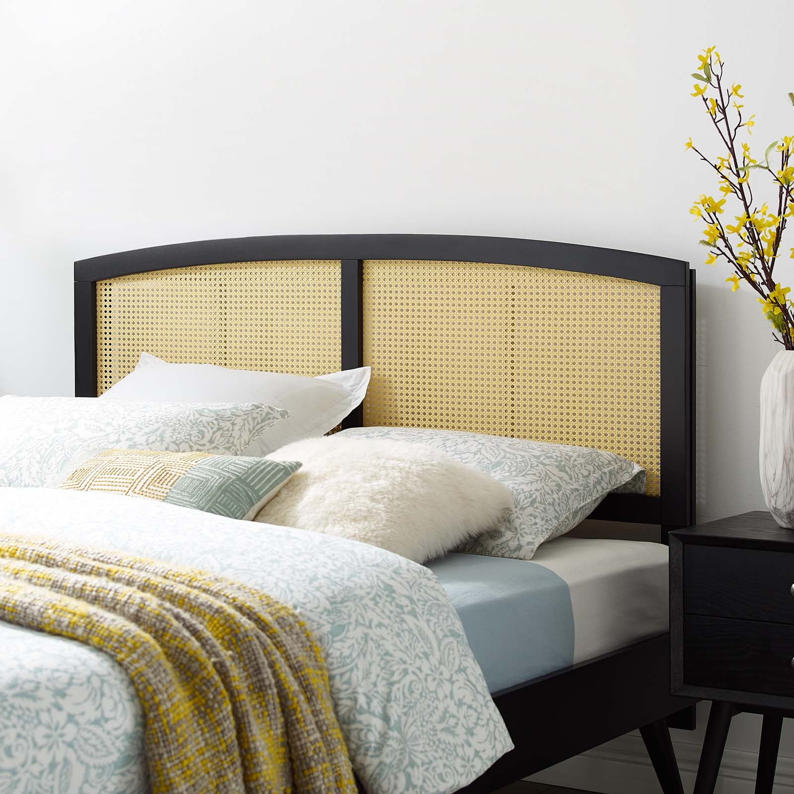 Headboard, King Size, Wood, Black, Modern Contemporary Urban Design, Bedroom Master Guest Suite