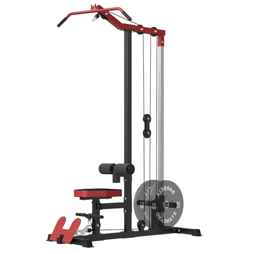 Mikolo LAT Pulldown Machine, LAT Row Cable Machine with Leg Hold Down Attachment, LAT Tower with Cable Row Attachment, Cable Machine Home Gym