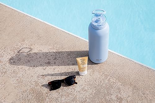 Ello Cooper 32oz Stainless Steel Water Bottle with Straw and Carry Handle, Double Walled and Vacuum Insulated Metal, Leak Proof Locking Lid with Soft Silicone Spout, Reusable, BPA Free, Yucca