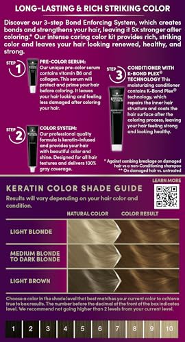 Schwarzkopf Keratin Blonde Hair Dye Platinum Blonde 001, Ultra Lightening Kit, 1 Application - Hair Bleach Enriched with Keratin, Lightens up to 9 Levels and Protects Hair from Breakage**