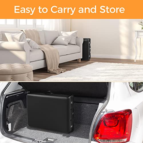 Yaheetech Massage Table Lash Bed for Eyelash Extensions Beauty Tattoo Table Portable with Bolster & Carrying Bag Folding Facial Bed 3 Fold Black