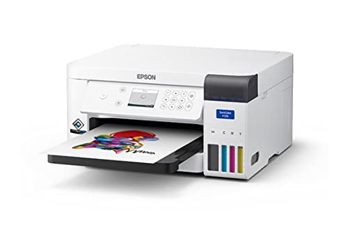 Epson F170 Cartridge-Free eco Supertank Sublimation Color Printer Starter Bundle. Free Mini Iron Heat Press Machine, 8.5