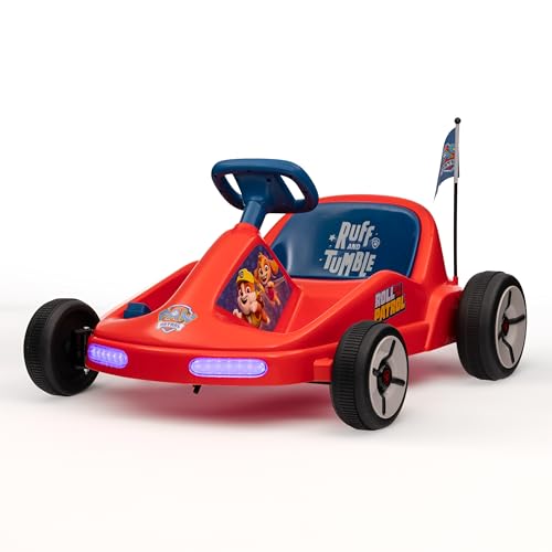 Bluey 12V Electric Go Kart for Kids, Electric Ride-On Toy with Lights, Seat Belt, Ages 3-6, Durable PVC and Iron Construction, Rechargeable Battery, Outdoor and Indoor Fun
