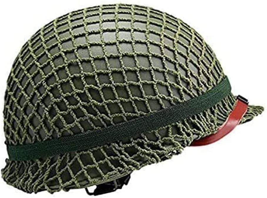 WWII US Army M1 Green Helmet Replica with Net/Canvas Chin Strap DIY Painting