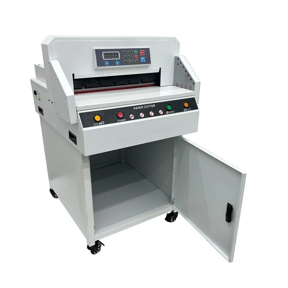 PreAsion Electric Heavy Paper Cutter 17.7''/45cm CNC Paper Cutting Machine Double Key Cutting 110V