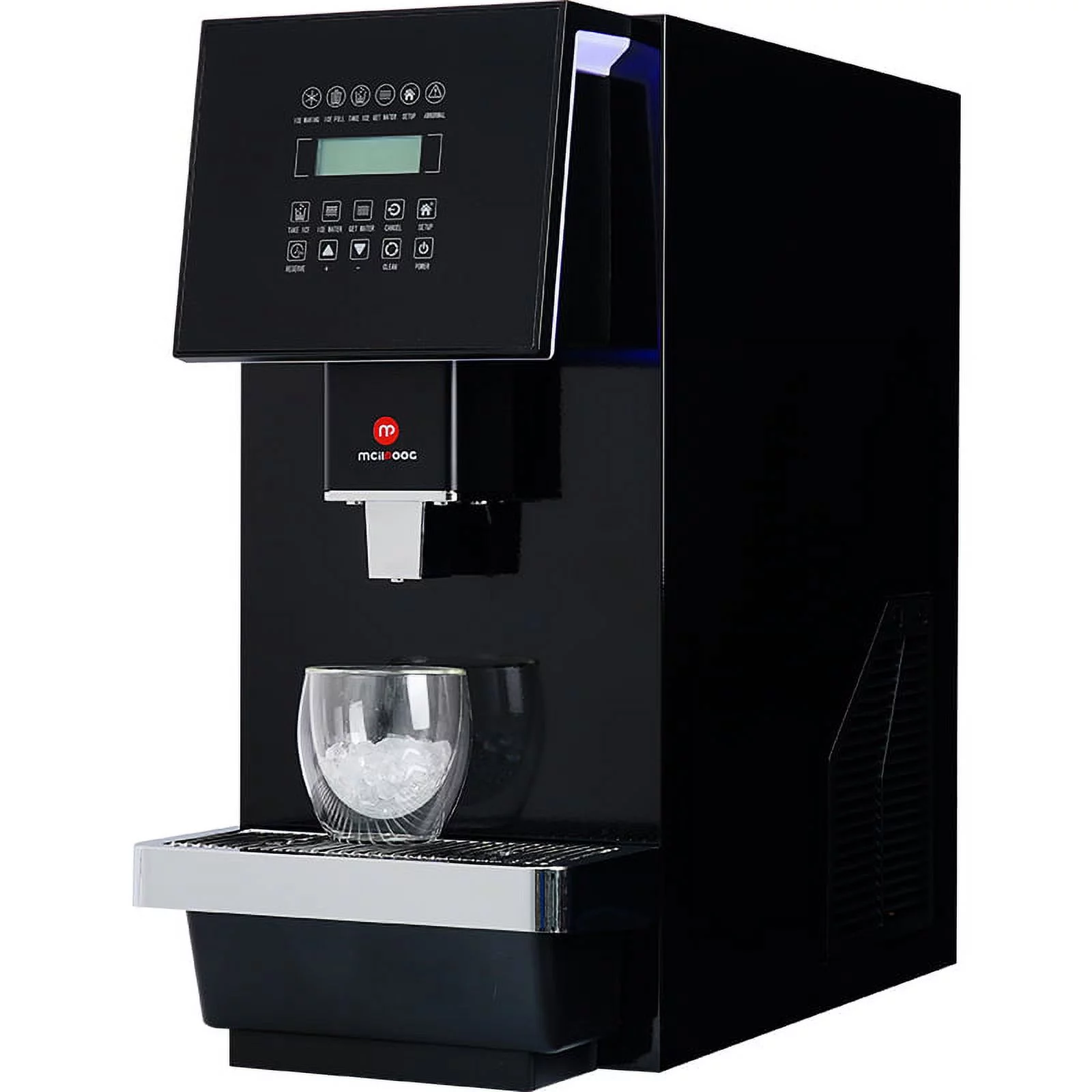 Mcilpoog Ice Maker Fully Automatic Smart Ice Maker 24 Hours Uninterrupted Ice Making, Stainless Steel Ice Maker Ice Storage Capacity 2.2 lbs, Suitable for Home/Restaurant/Office/Food Truck/Bar