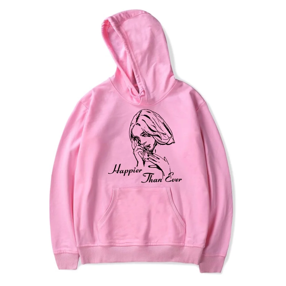 Billie Eilish Happier Than Ever Merch Hoodies Man/Woman Hip Hop Hoodies Fans Sweatshirts Printed Casual Clothes