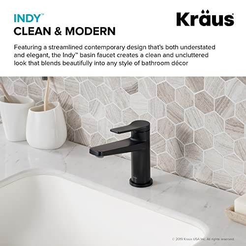 KRAUS Indy Single Handle One Hole Bathroom Sink Faucet in Chrome, KBF-1411CH