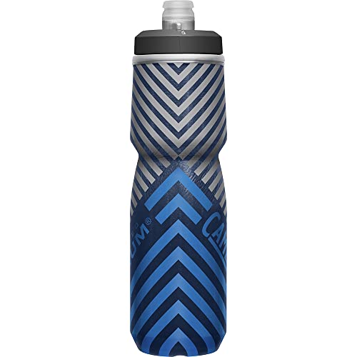CamelBak Podium Chill Bike Insulated Squeeze Water Bottle Navy Stripe, 24oz