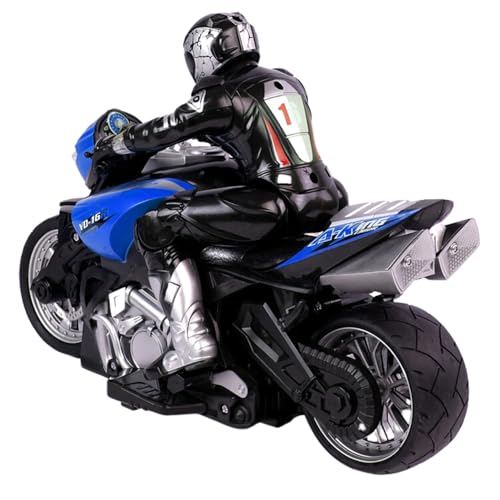 Liberty Imports 2.4G RC Remote Control Stunt Motorcycle with Riding Figure, 1:10 Scale High Speed Cross Country 360 Degree Rotation Drift Shockproof Racing Motorbike (Green)