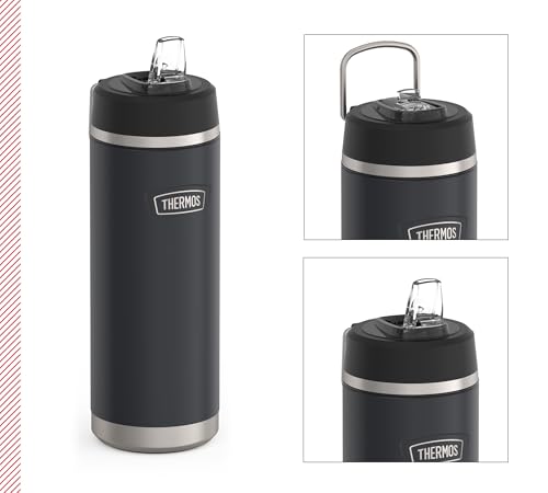 Thermos ICON Insulated Drinking Bottle with Straw, 0.71 L, Sandstone Matt, Beige, 12 Hours Cold, Stainless Steel, Thermos Flask, Dishwasher Safe, BPA-Free