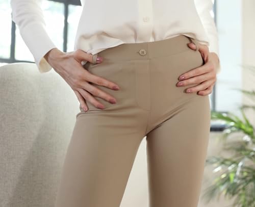 Yogipace,Belt Loops,Women's Petite/Regular/Tall Straight Leg Yoga Dress Pants