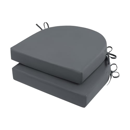 U'Artlines Outdoor Chair Cushions Set of 2, Waterproof Round Corner Seat Cushions, Patio Chair Cushions for Outdoor Furniture,Seat Cushions with Ties for Patio Garden Dining 17