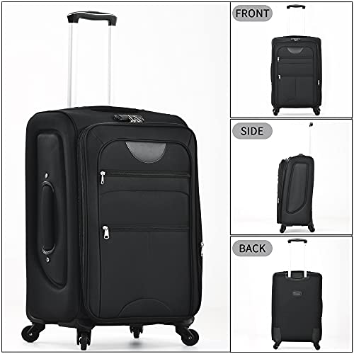 Merax Suitcase Set Softside 3-Piece Expandable Luggage with TSA Lock Spinner Wheels Lightweight Upright Luggage with Travel Bag(22/26/30 IN, Deep Blue)