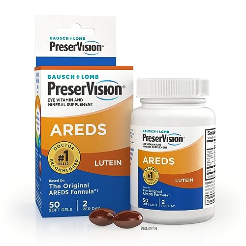PreserVision AREDS Eye Vitamin & Mineral Supplement, by Bausch + Lomb, 120 Count Bottle (Soft Gels)