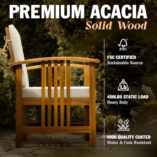 IDZO Heavy Duty 500lbs Weight Capacity Wicker Bistro Table and Chairs Set of 2 with Olefin Fabric Soft Cushions