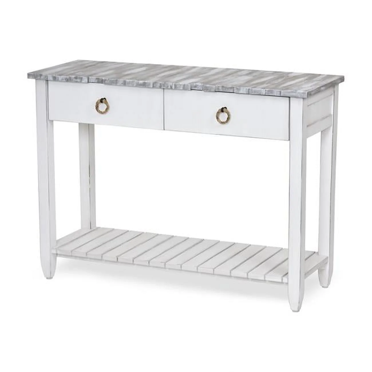 Sea Winds B78204-GREY-BLANC 30 x 42 x 14 in. Picket Fence Console Table, Gray & White