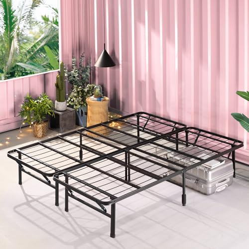 ZINUS Rumi 14in Full Metal Bed Frame, Quick Assembly SmartBase® Mattress Foundation, Heavy Duty Sturdy Steel with No Box Spring Needed, Eco-Friendly Packaging, Black