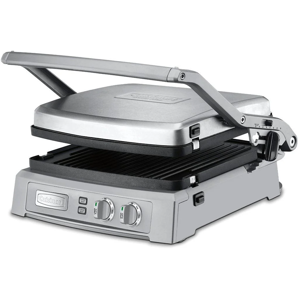 Cuisinart Griddler Deluxe with 6 Cooking Options, Reversible Grill/Griddle Plates, and Dual-Zone Control