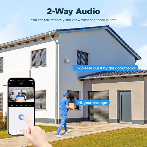 Home Security Camera System, 4Pcs PTZ Wireless Cameras with Auto Human/Pet/Vehicle Detection, 10CH 4K NVR with 24-7 Recording, 2-Way Audio, Smart Color Night Vision, Outdoor Surveillance Kit