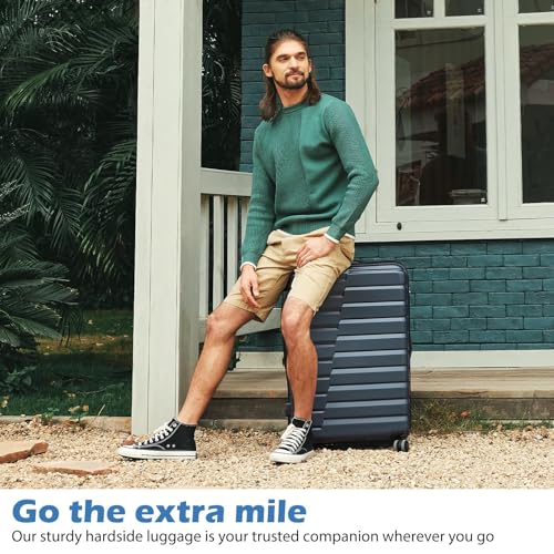 Coolife Luggage Suitcase Carry on Hardside PC+ABS Spinner TSA Lock Telescopic Handle