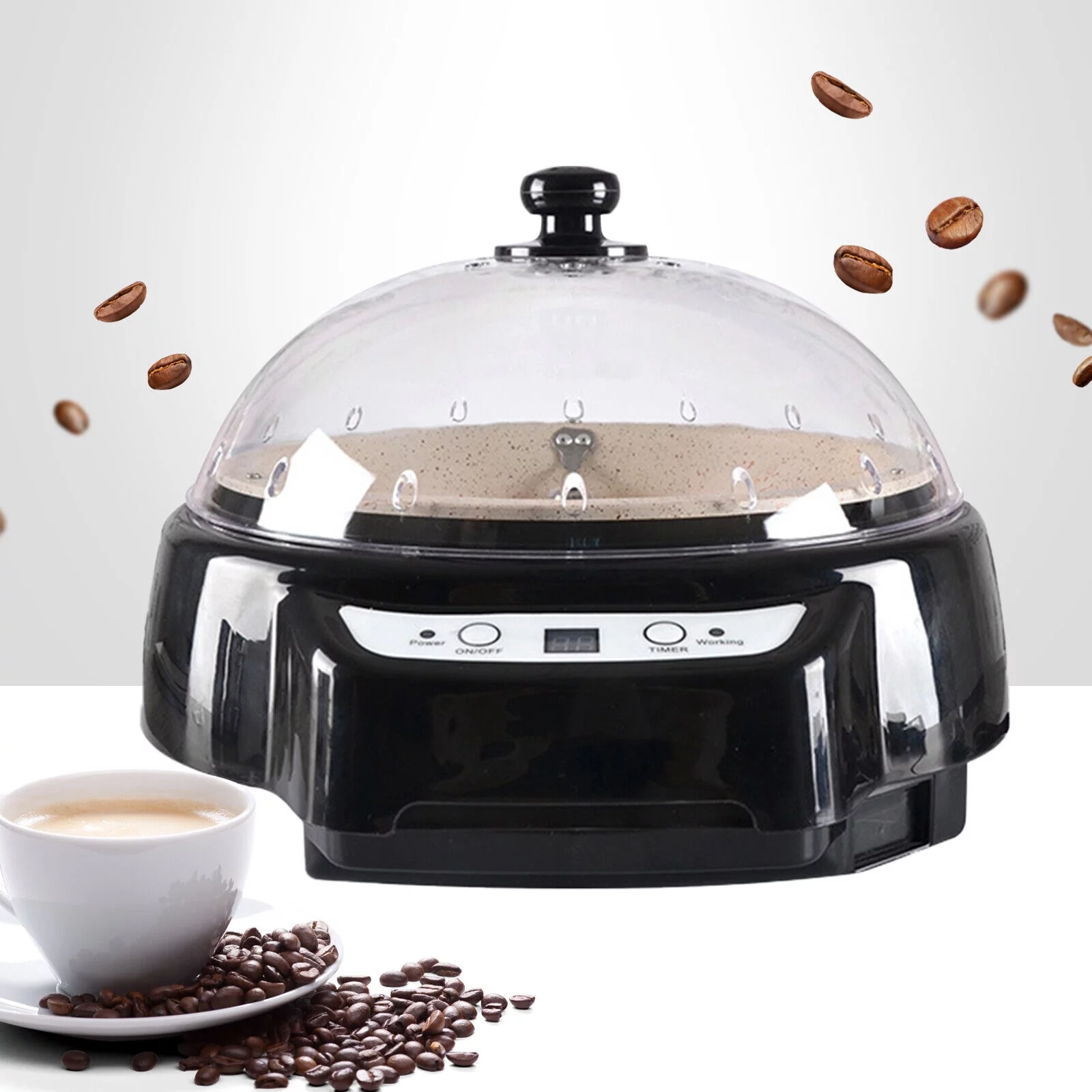 Electric Timed Auto Coffee Beans Roaster Home Coffee Roasting Baking Machine