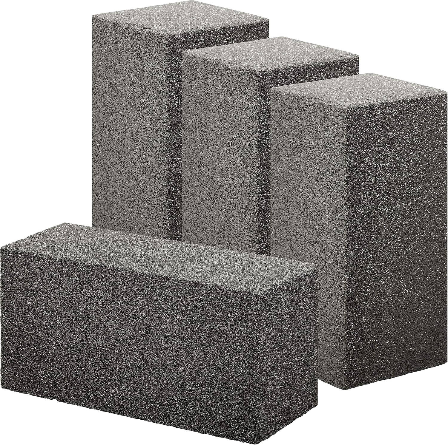 Non Toxic, Restaurant Grade Grill Cleaning Brick 4 Pack. Reusable, Non Scratch Pumice Stone Bricks for Smokers, Flat Top Grills, BBQ Grates, Flattops and Cast Iron. Best Griddle Cleaner Tool Block.