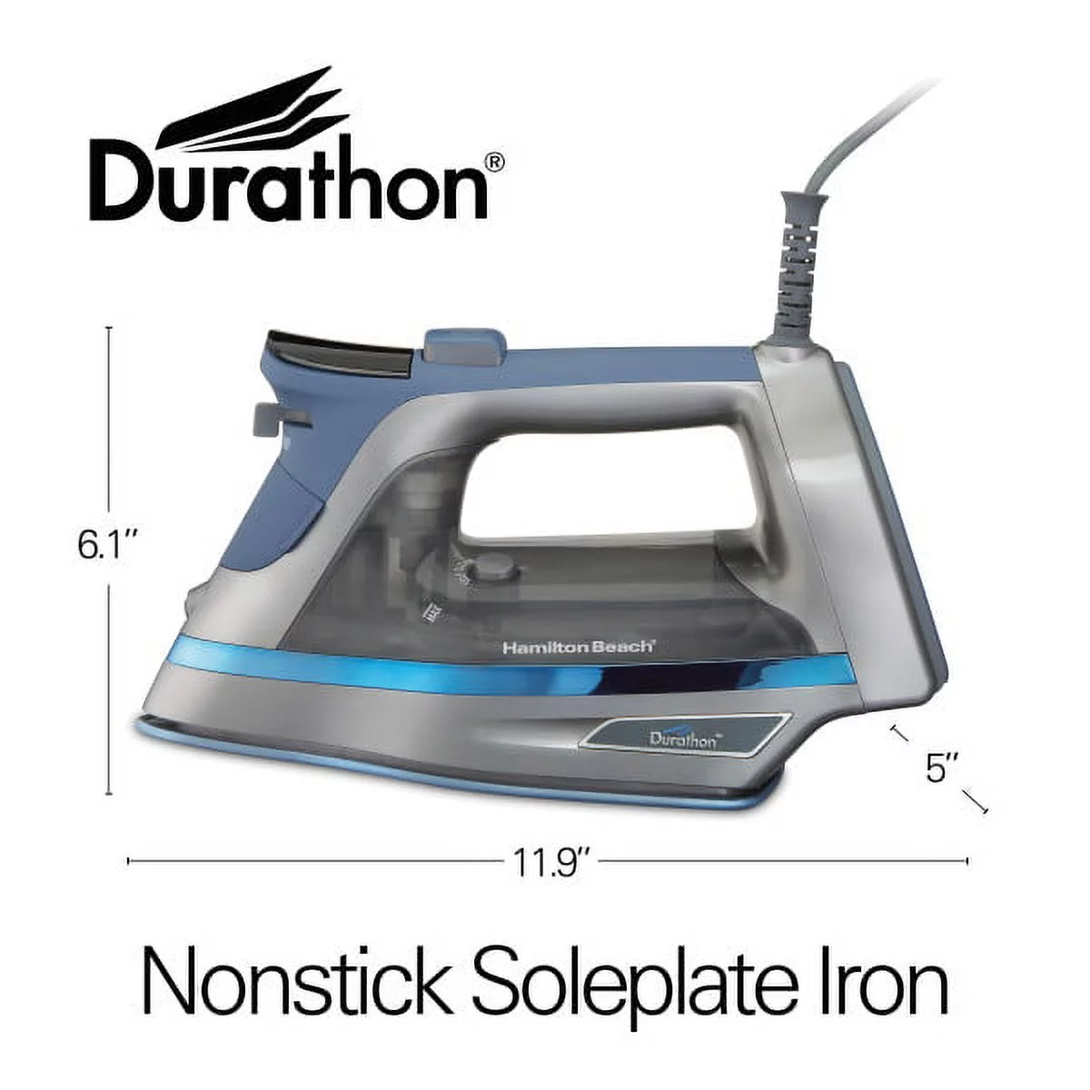 Hamilton Beach Durathon Nonstick Soleplate Iron with Digital Control Button, Model 19910