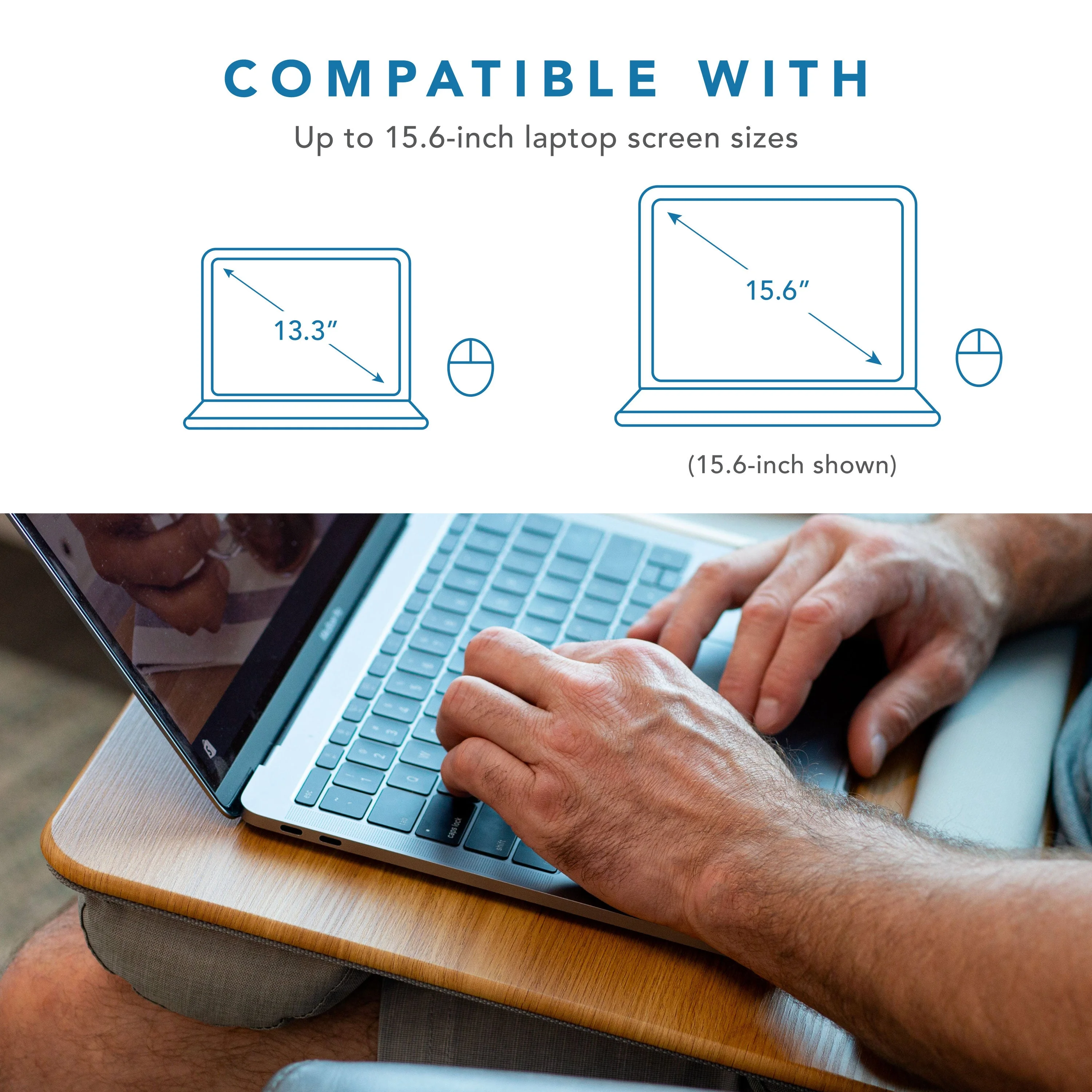 LapGear Home Office Pro Lap Desk with Wrist Rest, Mouse Pad and Phone Holder, 21.1