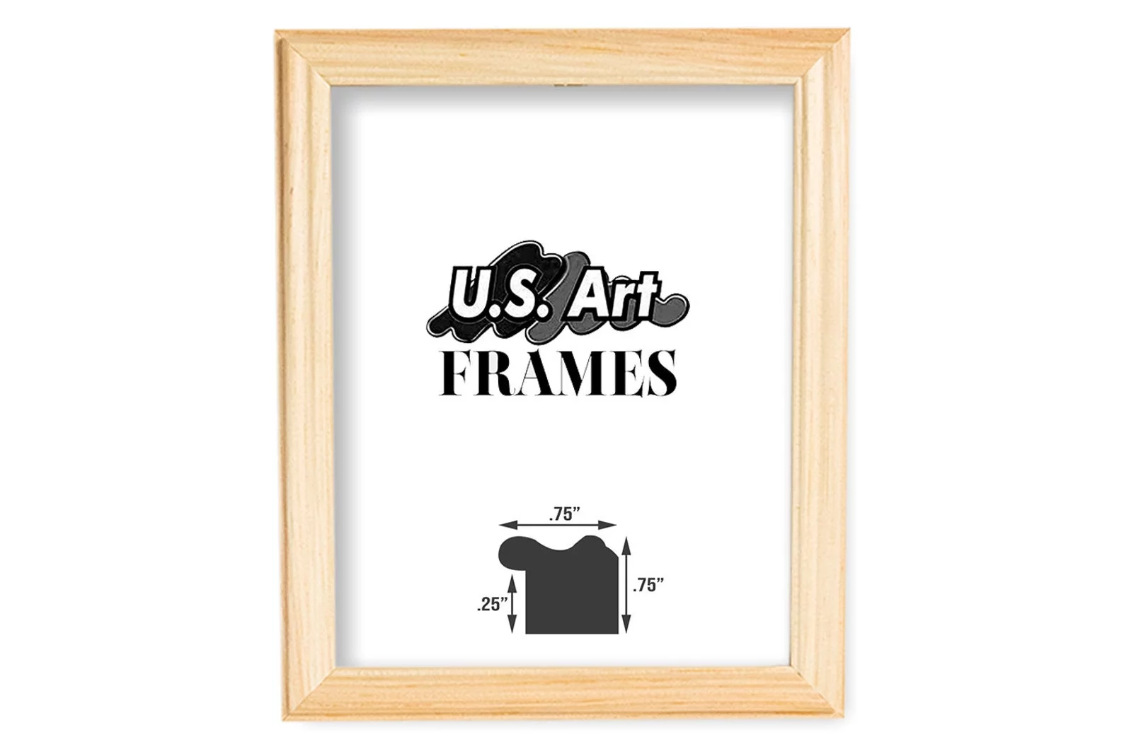Natural Unfinished .75 inch Picture Frame, Solid Wood Wall Decor Poster Picture Frames by US Art Frames