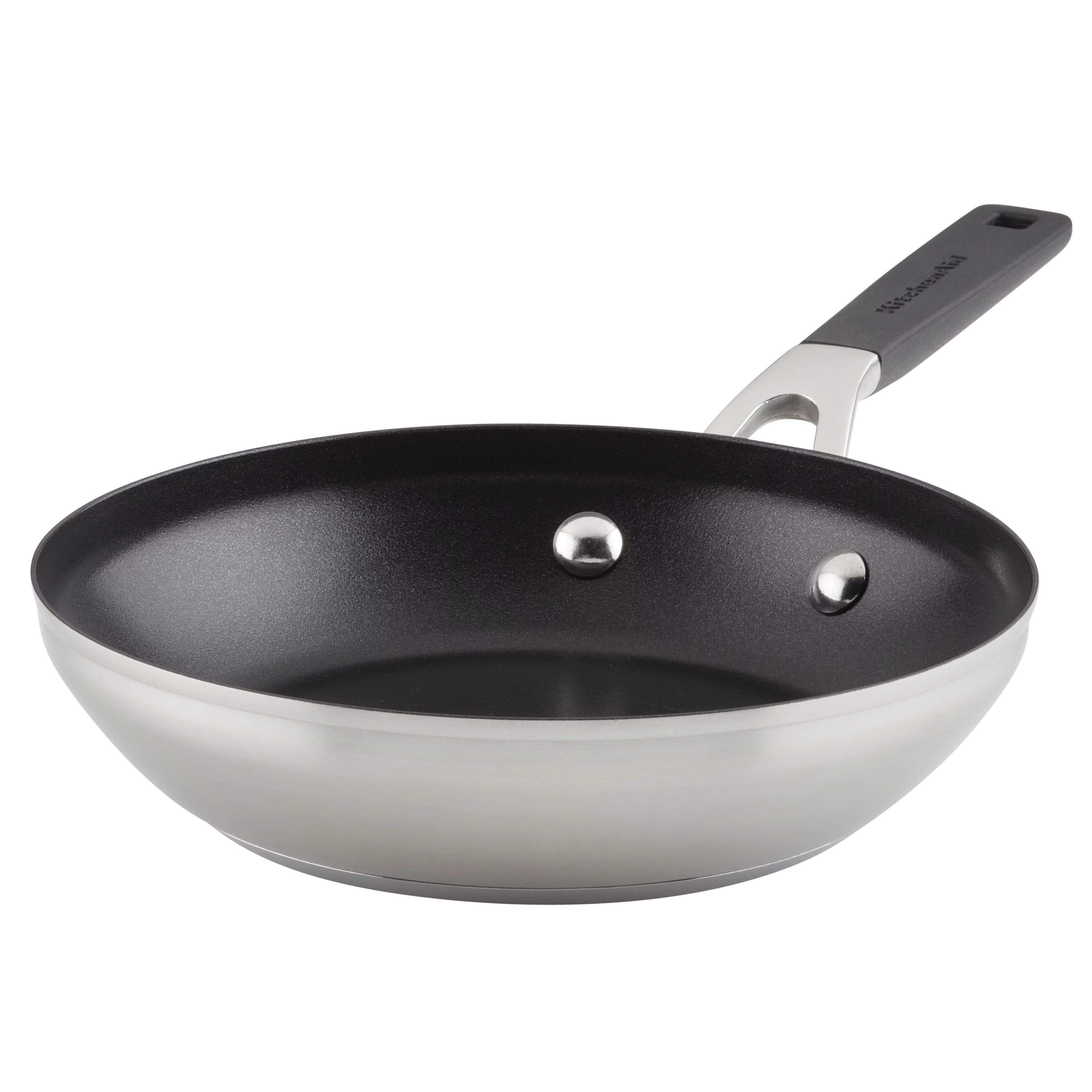 KitchenAid Stainless Steel 8 inch Nonstick Induction Frying Pan, Brushed Stainless Steel