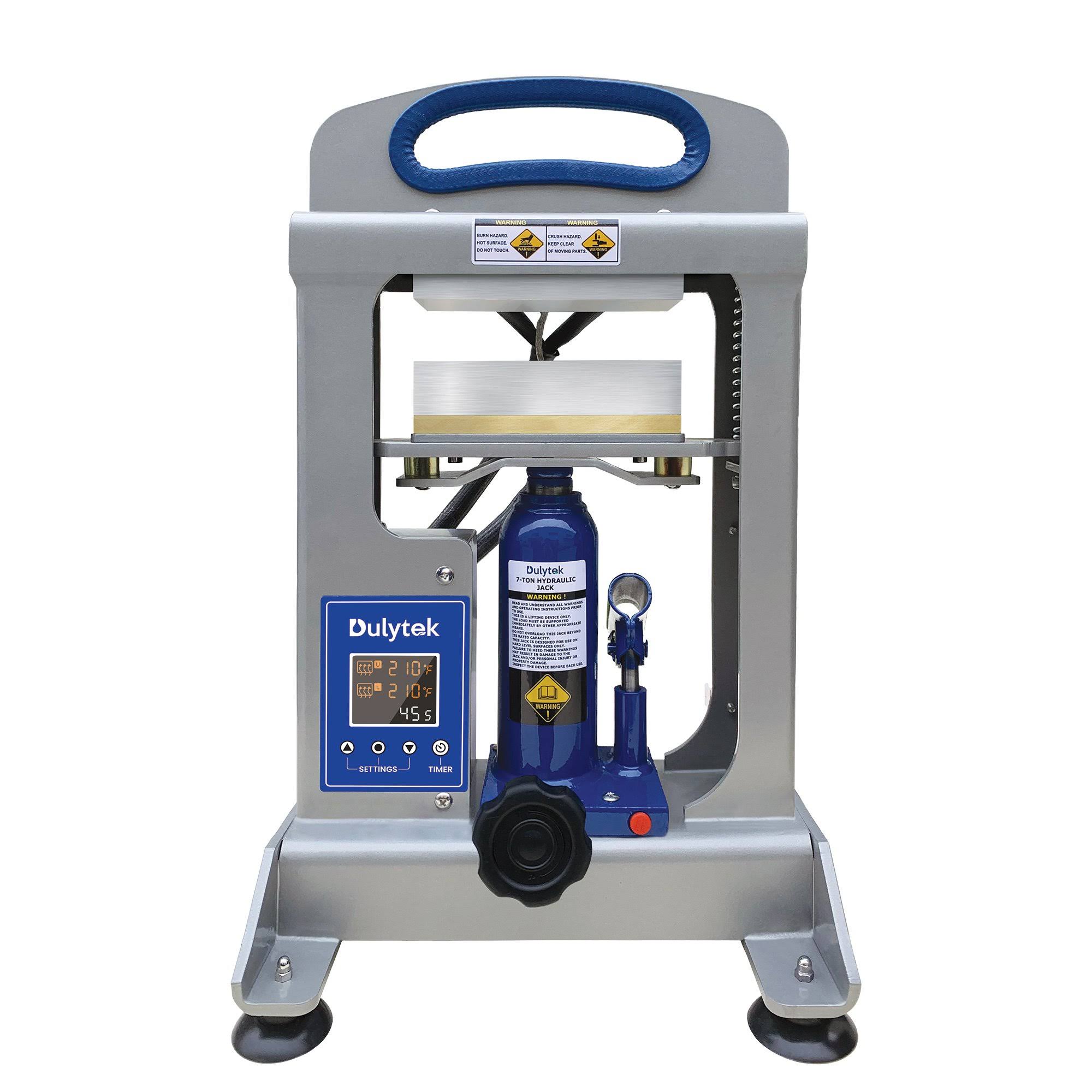 Dulytek DHP7 7-Ton Hydraulic Rosin Heat Press and Accessories Bundle 110V for North America