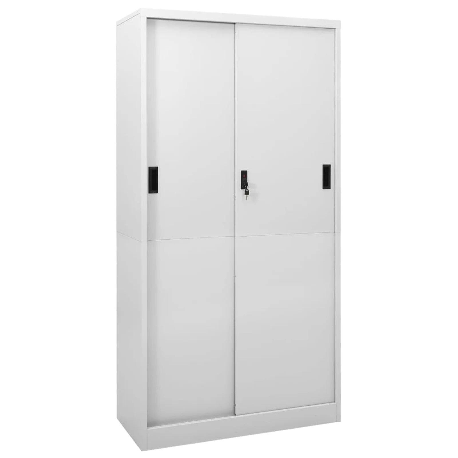 moobody Office Cabinet with Adjustable Shelves and Sliding Door Steel File Storage Cabinet Light Gray for Office, Living Room, Bedroom, Home Furniture 35.4 x 15.7 x 70.9 Inches (W x D x H)
