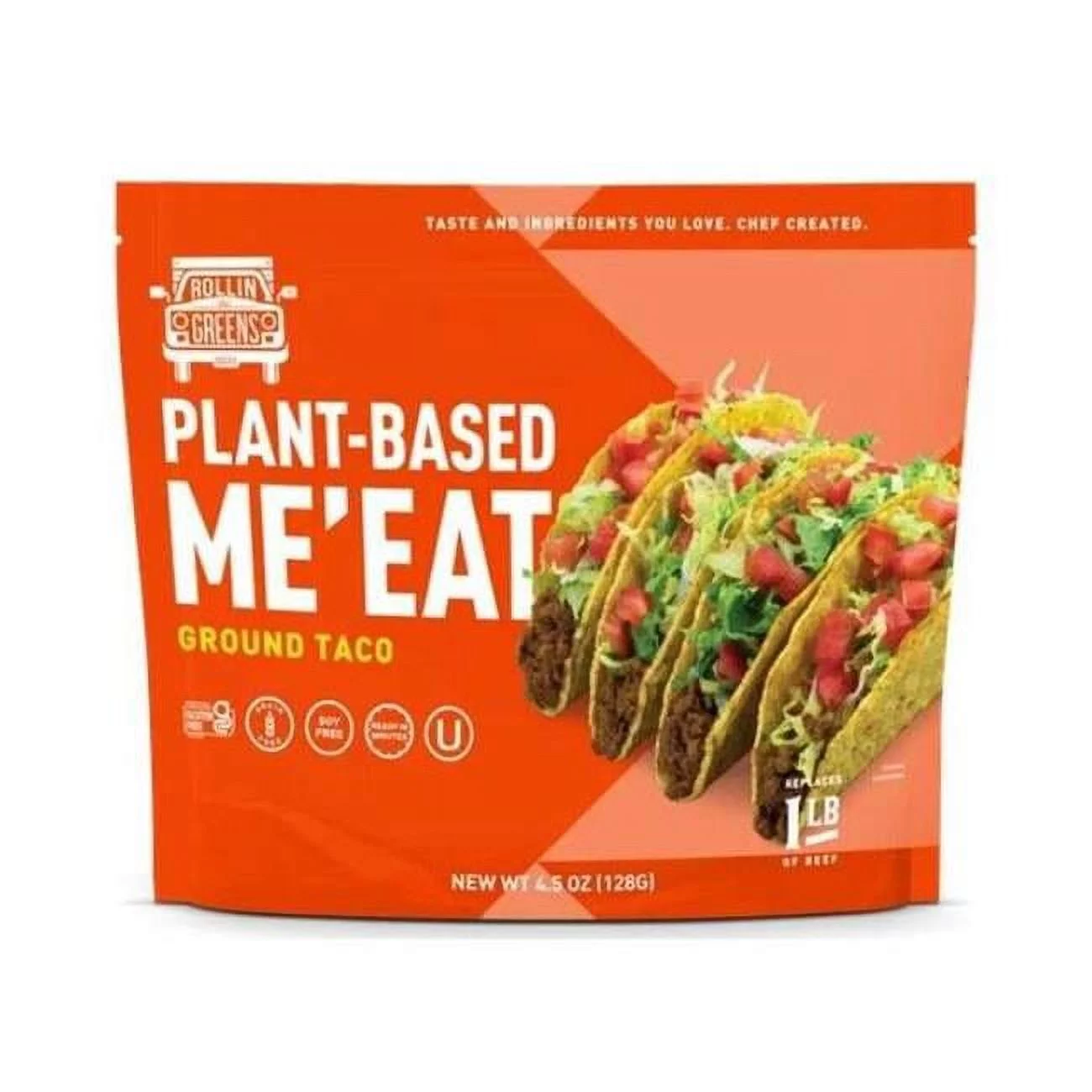 Rollingreens  4.5 oz Plant-Based Ground Taco Meat - Pack of 12