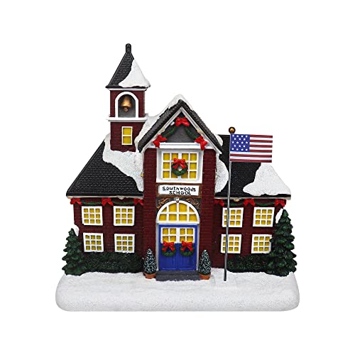 Christmas Village Sledding Down Hill - Lighted Musical Snow Village with 8 Animated Kids Going Down The Mountain