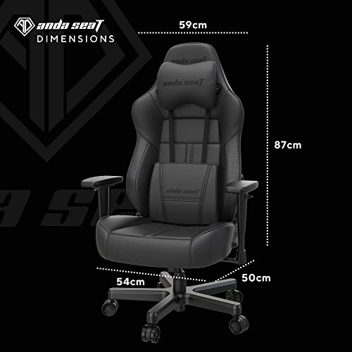 Anda Seat Kaiser 3 XL Gaming Chair for Adults - Ergonomic White Leather Gaming Chairs with Lumbar Support, Comfortable Office Chair with Neck Support - Heavy Duty Computer Chair Wide Seat Capacity