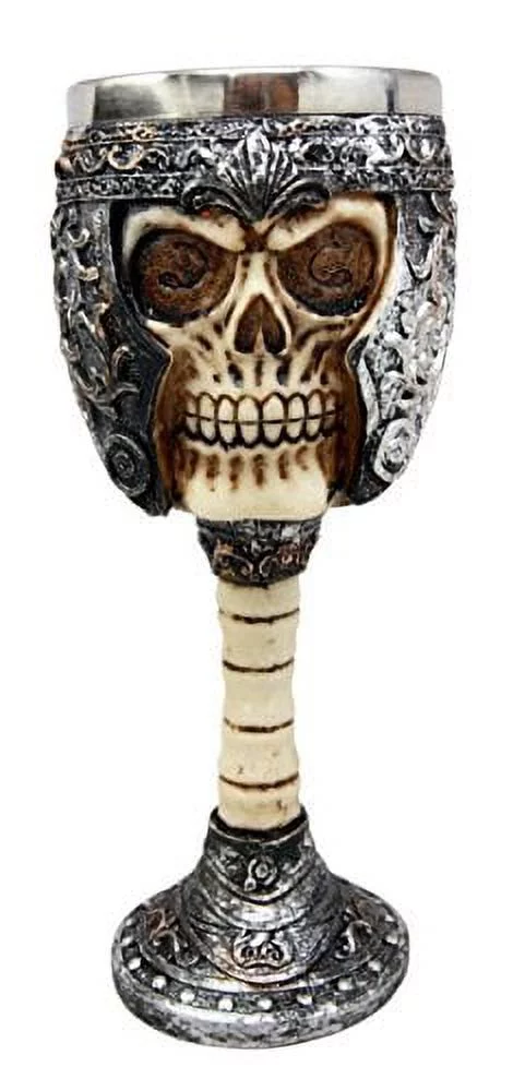 Ebros Roman Centurion General Helmet Skull Wine Drink Goblet Chalice Cup 6oz