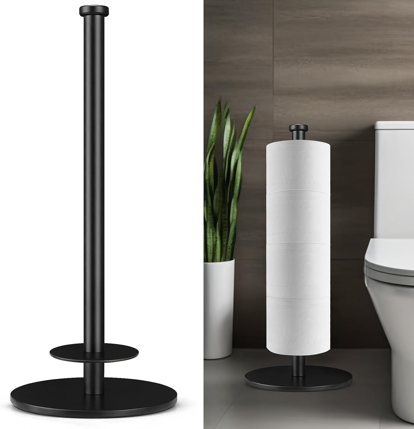 Toilet Paper Holder Stand, Toilet Paper Roll Holder, Solid Weighted Non-Slip Base, Toilet Paper Storage Stand, Toilet Paper Storage Holder, Toilet Paper Holder Free Standing